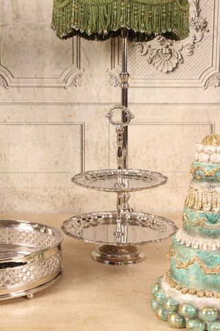 Etagère 2-Laags 30 cm - Zilver - Koper