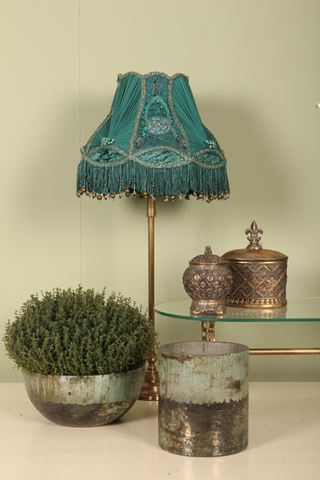 Lampenkap Victorian Dome 30 cm - Turquoise - Stof