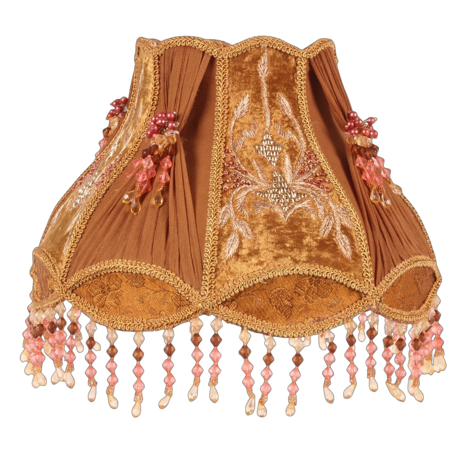 Lampshade Victorian Dome 30 cm - Orange - Fabric
