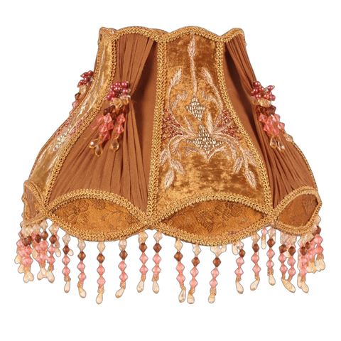 Lampshade Victorian Dome 30 cm - Orange - Fabric