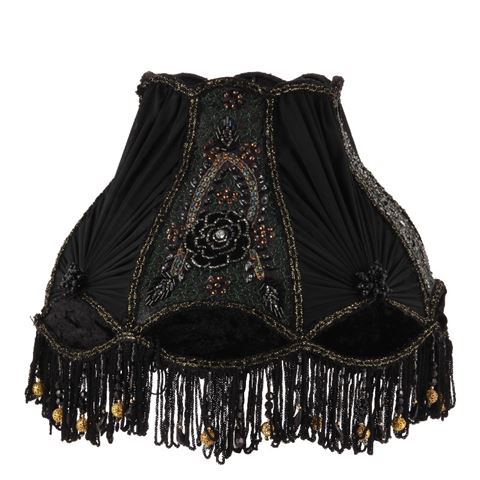 Lampshade Victorian Dome 30 cm - Black - Fabric