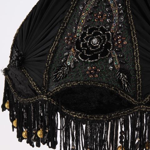 Lampshade Victorian Dome 30 cm - Black - Fabric