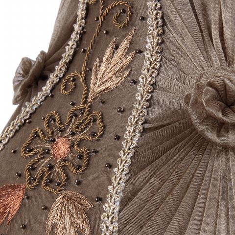 Lampenkap Victorian 30 cm - Bruin - Stof